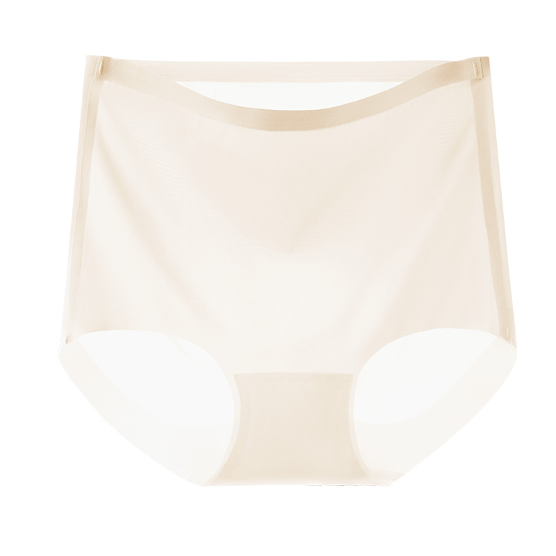 Ropa interior fresca sin costuras de verano, seda de hielo para mujer, cintura alta, abdomen, cadera, transpirable, seda antibacteriana 7A, ropa interior de talla grande