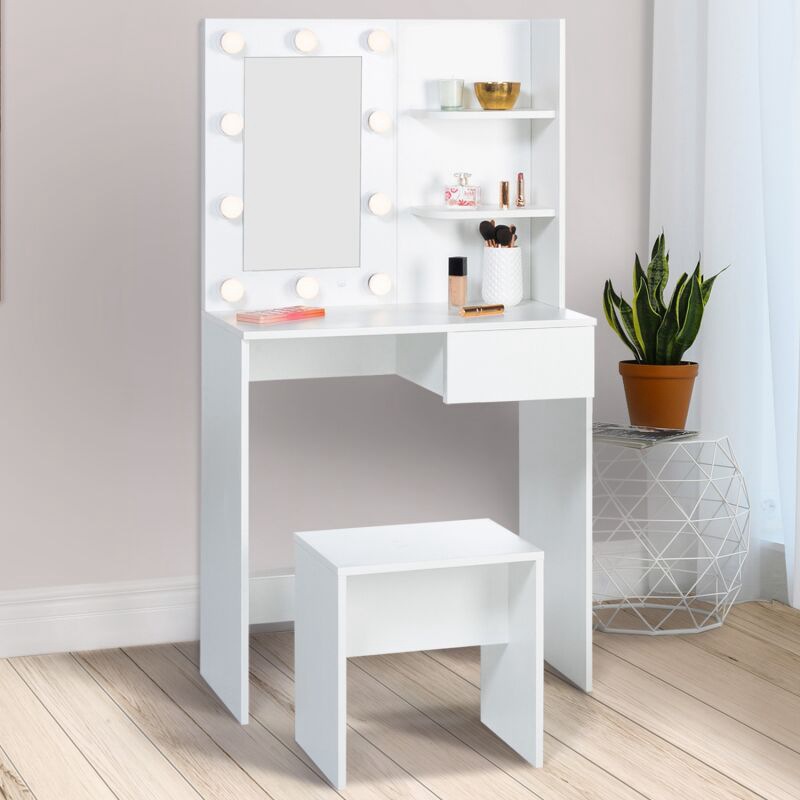 Tocador dormitorio moderno armario de almacenamiento simple integrado pequeño apartamento con luces nórdico mesa de maquillaje de lujo ligero al por mayor