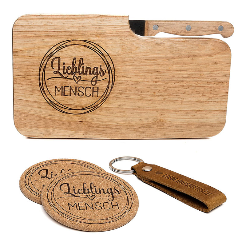 木质切菜板砧板厨房家用水果托盘附带刀具方形早餐砧板BSCI