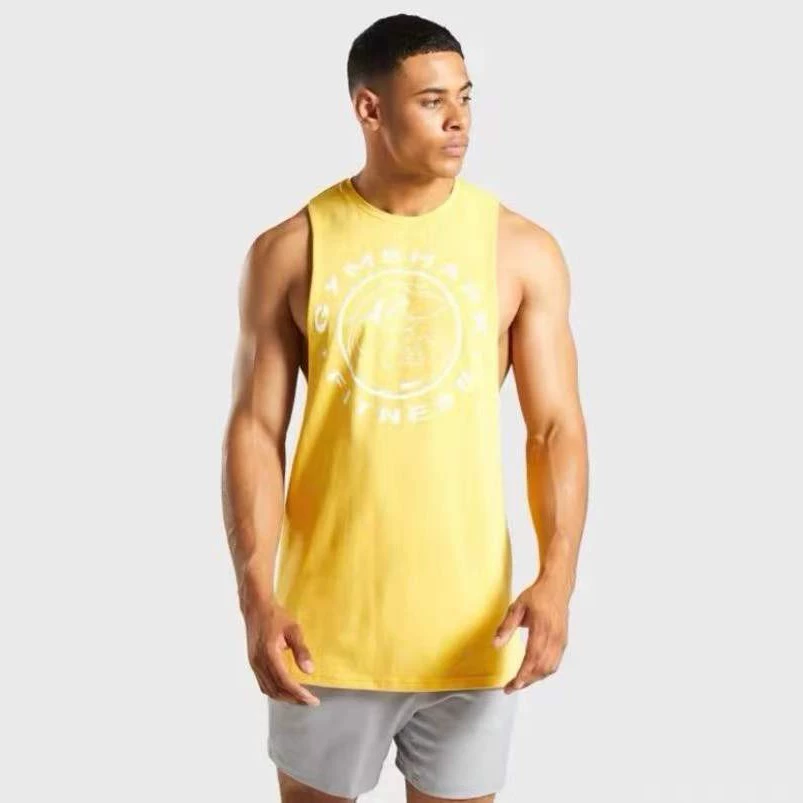 Gymshark legacy легендарный классический скалый жилет с рулонами без рукавов эластичная хлопковая футболка свободного европейского кода мужской