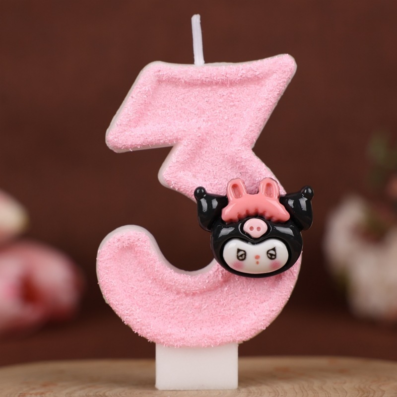 クロスボーダー Amazon 外国貿易デジタル誕生日キャンドル 1 歳ピンク 0-9 クロミ誕生日ケーキ手作りキャンドル|undefined