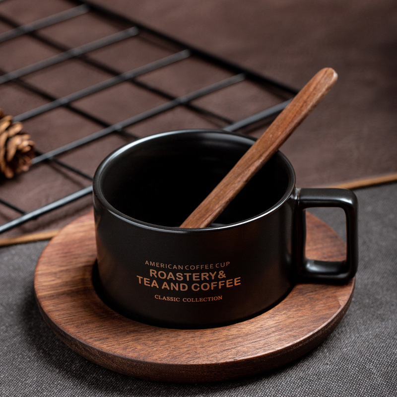 Taza de café americana con taza de nuez, taza de cerámica, taza de cerámica, regalo de mano