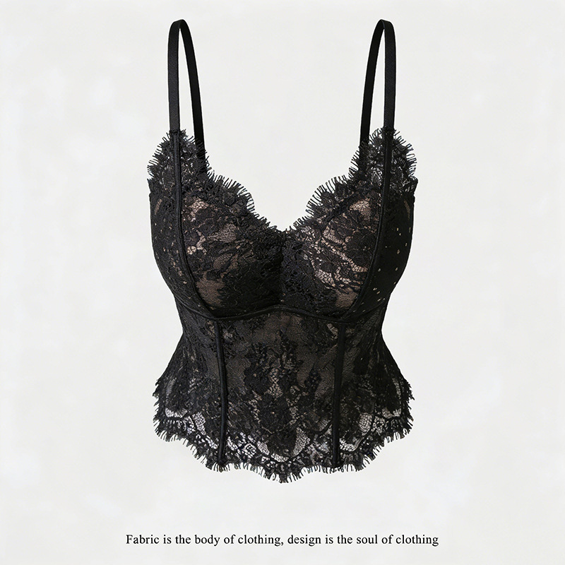 Black lace tank top for eyelashes