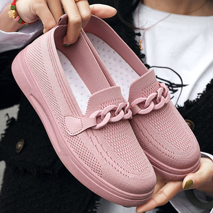 Shoes for Women 2025 New Export Women's Shoes Comfortable Fly-Knit Mom's Shoes One-Step Comfortable Cross-Border Women's Shoes
