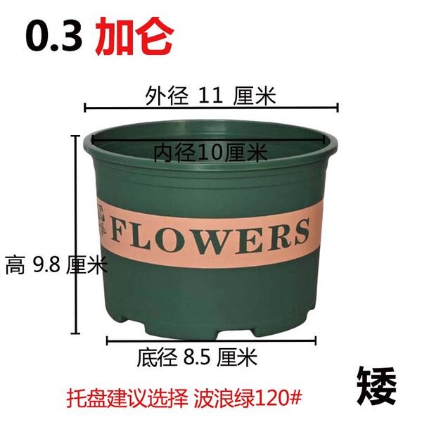 Low Gallon Pot Plastic Flower Pot Environmentally Friendly Thickened Gallon Pot Green Rose Pot Balcony Plastic Pot Second Generation