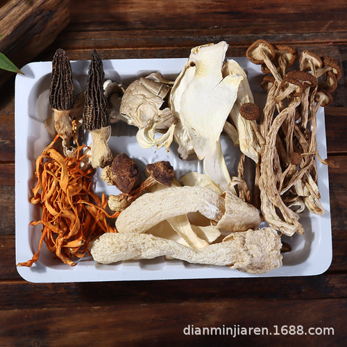 Yunnan, Yunnan and Fujian family colorful mushroom soup bag mushroom soup bag 88g edible mushroom morel Agaricus blazeitake Cordyceps militaris