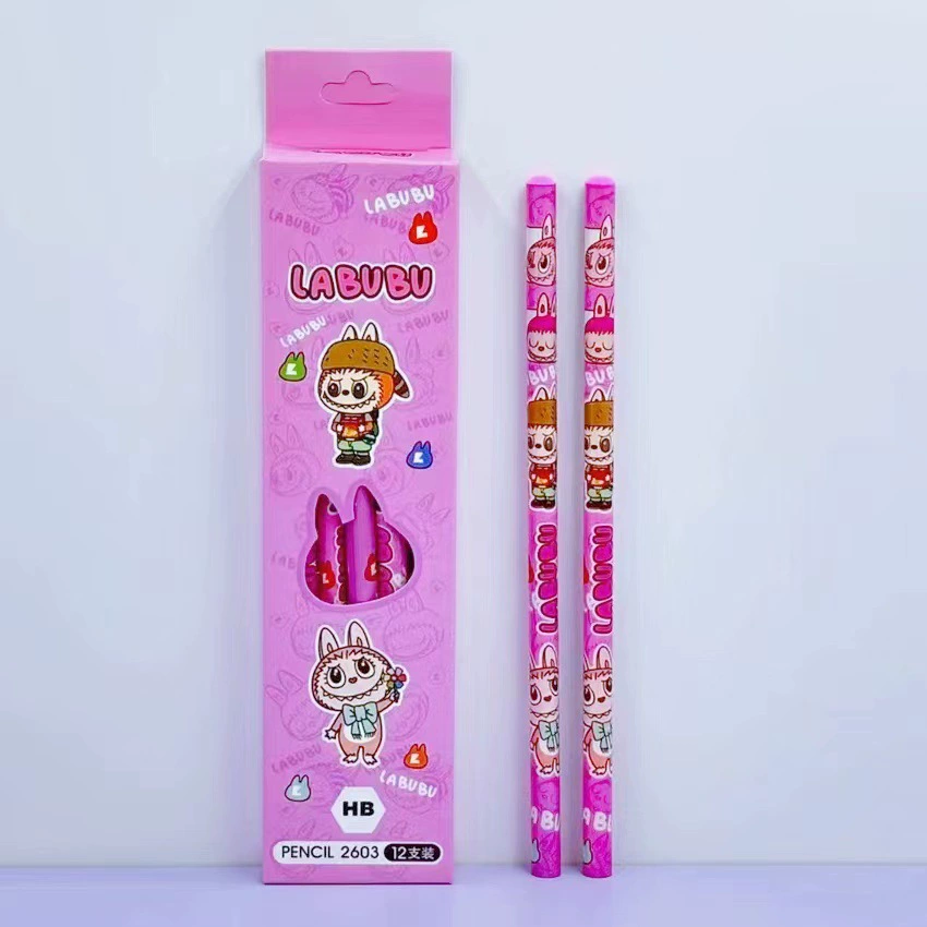 Карандаши Sanrio 12 шт в盒ке Kuromi cinnamon dog деревянные карандаши для школьников, художественные карандаши, пишущие ручки HB