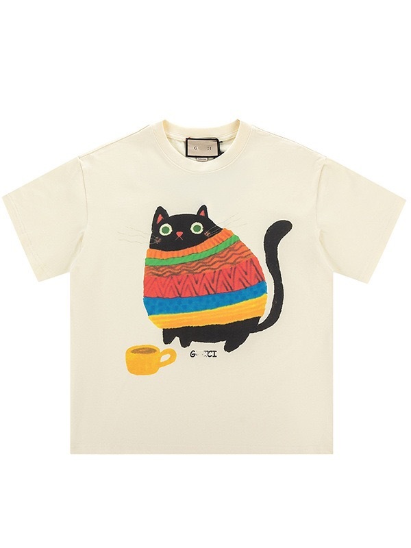 クロスボーダー25SS新作古グー家クロスボーダー高バージョン漫画動物柄シリーズプリント半袖tシャツ男女|undefined