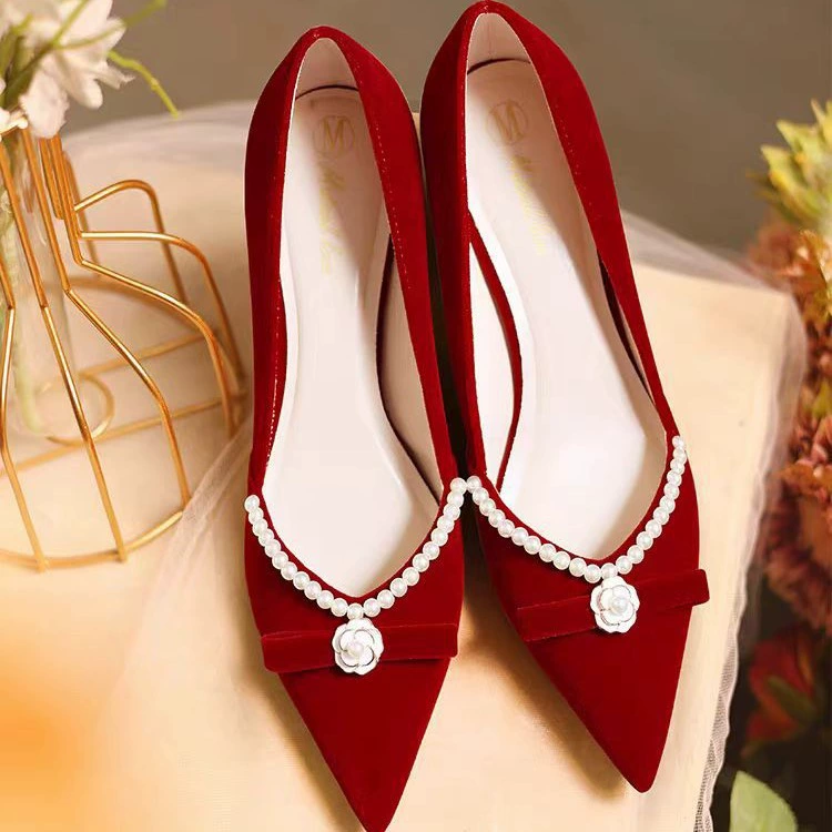 Свадебная обувь женская 2024 новый свадебное платье He Xiu две свадебные туфли
