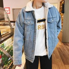 冬のレトロなベルベットのデニムコートの男性服青年韓国版はジャケットの上着のファッションの大きいサイズの対外貿易の綿服を厚くします。