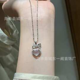厂家批发 天然水沫玉爱心吊坠 s925银镶嵌小清新精致设计款