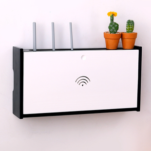 Solid Wood WIFI Router Cat Storage Box Wall Hanging Wall Punch-Free TV Cable Set Top Box Rack