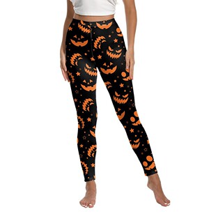 European and American Halloween Funny Devil Pumpkin Festival Party 3D Digital Printing Women's Fitness Yoga Pants Leggings