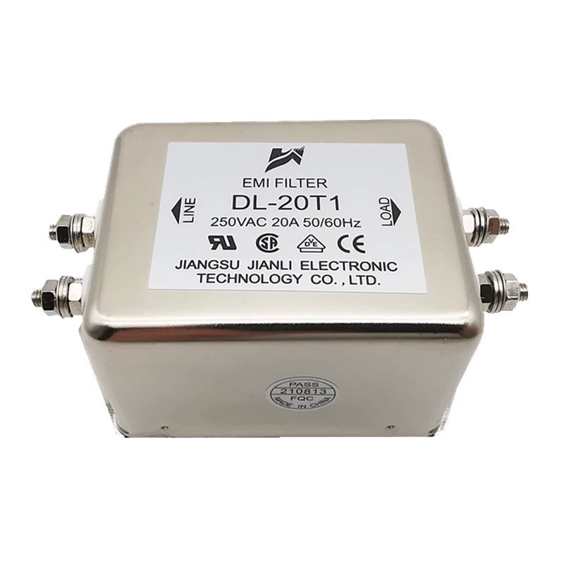 Жэньли Power supply filter DL-20T1 20A electromagnetic anti-interference noise reduction Single-phase AC EMI filter