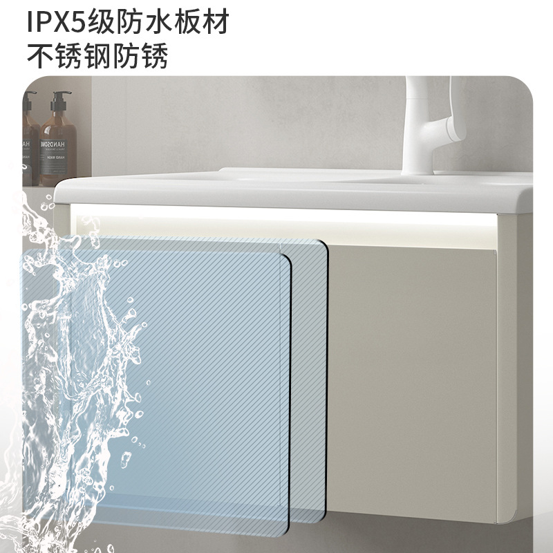 Acero inoxidable doble cajón impermeable doble lavabo lavabo baño combinado lavabo cerámico lavabo integral image 4