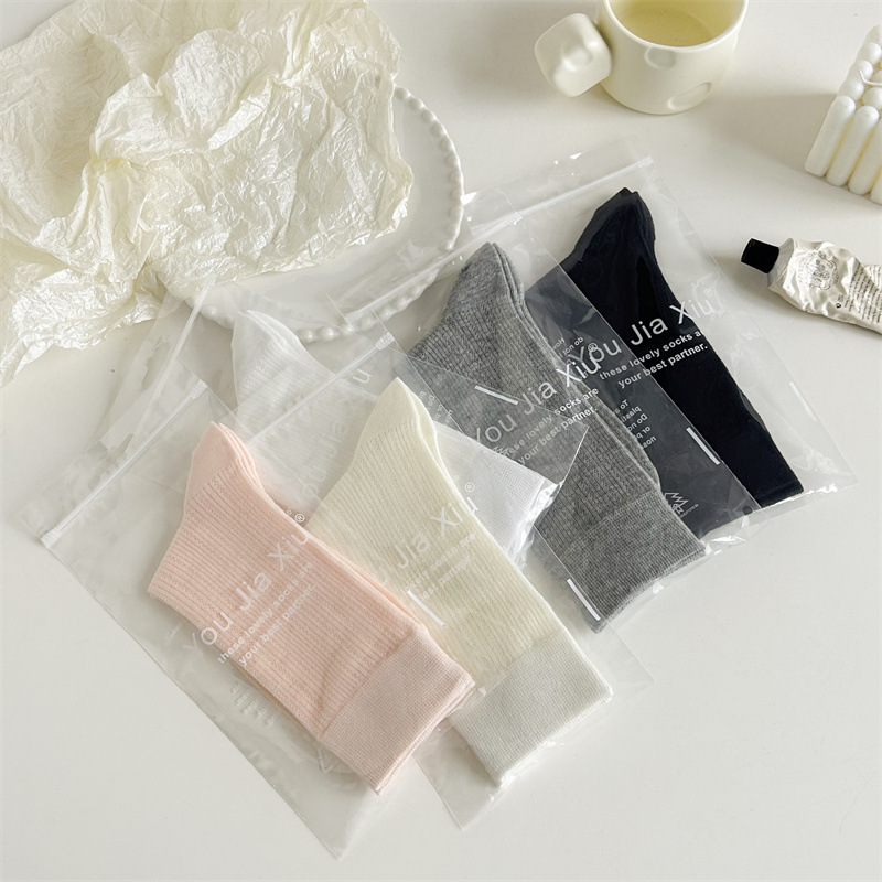 YOUJIAXIU Spring and Summer Thin Women's Pile Socks Hollow All-match JK Socks Ins Boneless Sweet Mid-tube Women's Socks