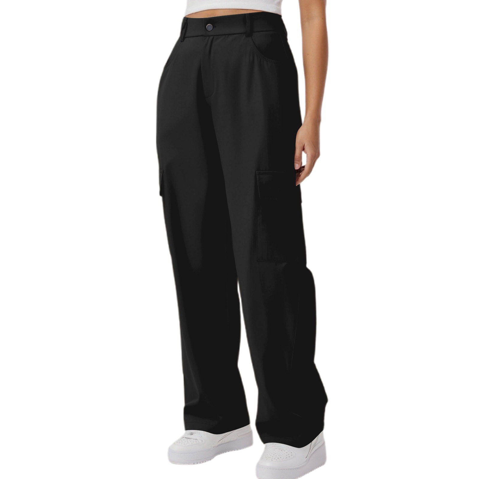 Pantalones cargo holgados de cintura alta con múltiples bolsillos, estilo urbano para mujer, ropa femenina, Amazon 2026
