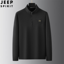 JEEP SPIRIT新款男士套头卫衣高领宽松弹力透气大码休闲男装卫衣