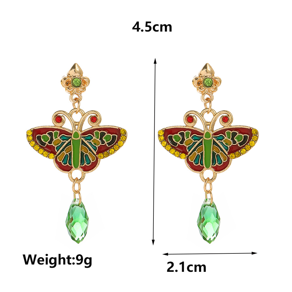 Ethnic Style Butterfly Alloy Enamel Women's Drop Earrings 1 Pair display picture 1