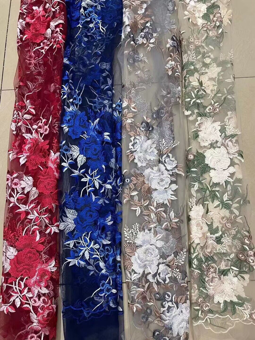 Hecho a mano pegatinas de encaje DIY color cheongsam vestido de noche accesorios flores rosa flores verdes bordadas parches de rosa image 4