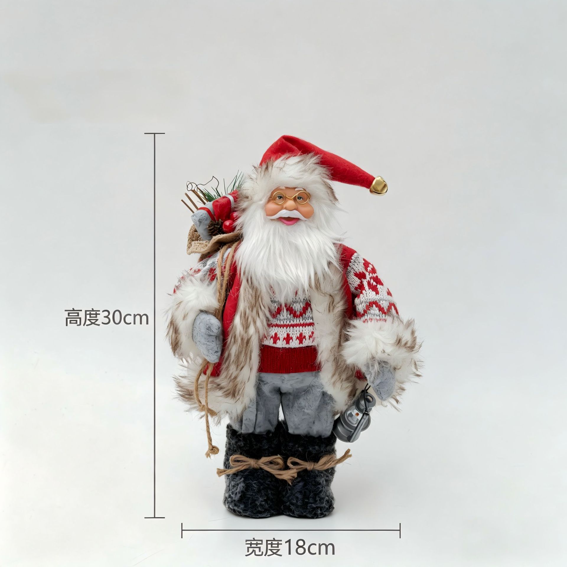 Navidad transfronteriza Muñeca de Papá Noel de 12 pulgadas Postura de pie Muñeca de Papá Noel Decoración de la ventana Regalos image 35