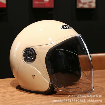 Seasons, Warm and Cold-Proof, Unisex | Motosiklet kaskı (dəbilqə) - painted-helmet-khaki-hd-clear-lens