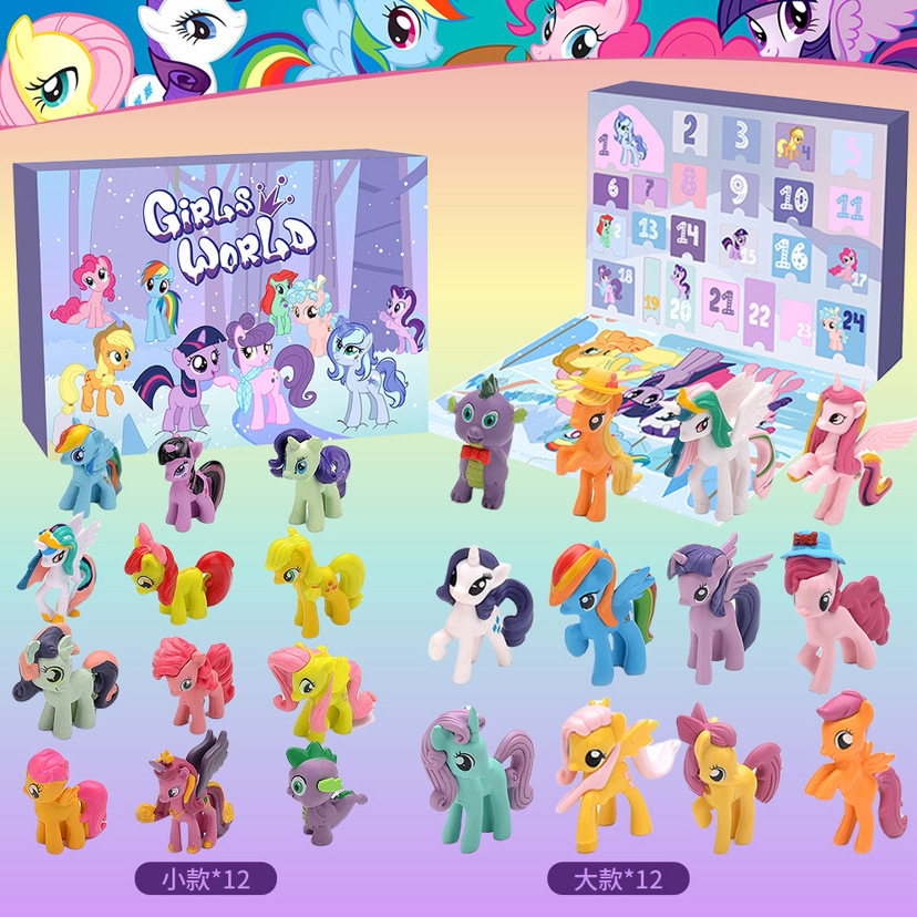 2023 Navidad cuenta atrás caja de montaje bloques construcción descompresión joyería unicornio chica juguete niños y niñas regalo