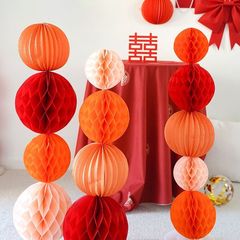 Bridal room decoration honeycomb ball new room bedroom living room background wall flower honeycomb ball wedding decoration paper flower ball