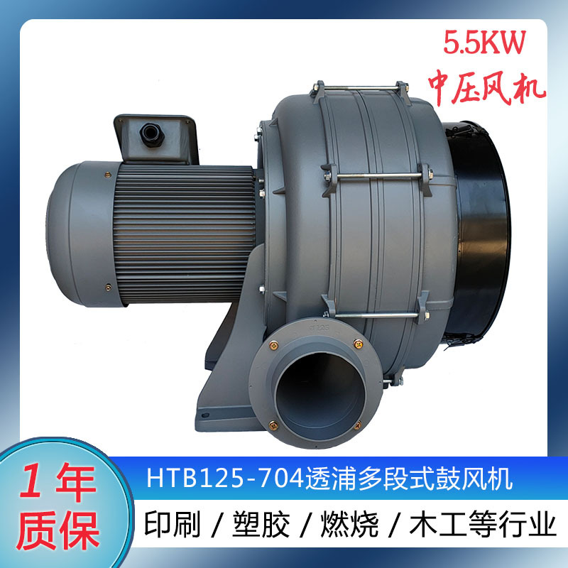升圆HTB125-704熔炉送风机 5.5KW低噪音食品清洗烘干多段式鼓风机