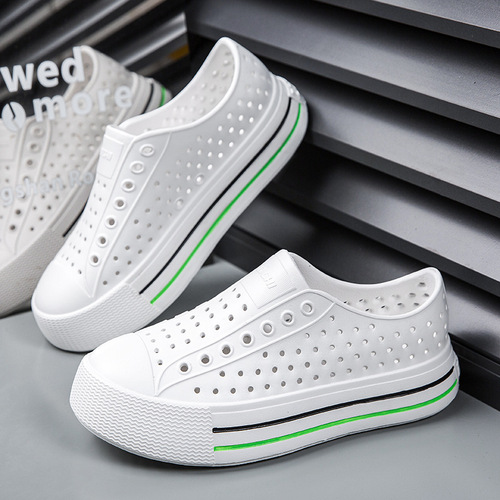 Cross-border thick sole hole shoe for women, outdoor casual white shoes, height-increasing sandals, slip-resistant, anti-odor, beach and sand shoes for wholesale.