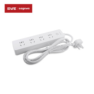 Tuya Smart Wifi + Bluetooth 4-Digit Sub-Control Strip Remote Control Metering Version Voice Control USB