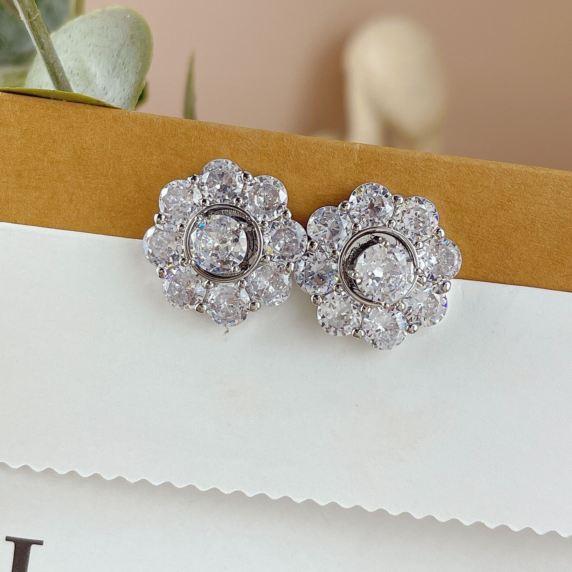 F7258 지르콘 플라워 귀걸이