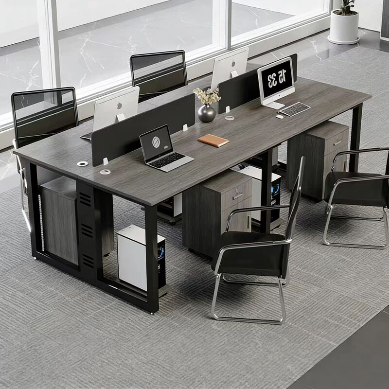 Office Desk Workstation, Four or Six Worker Station Cubicles, Simple Modern Company Staff Office Desk and Chair Set Office Desk Workstation, Four or Six Worker Station Cubicles, Simple Modern Company Staff Office Desk and Chair Set