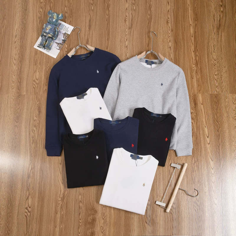Cross-border Paul Polo classic round-neck fleece pullover casual embroidered pure cotton warm men's Polo Cross-border Paul Polo classic round-neck fleece pullover casual embroidered pure cotton warm men's Polo