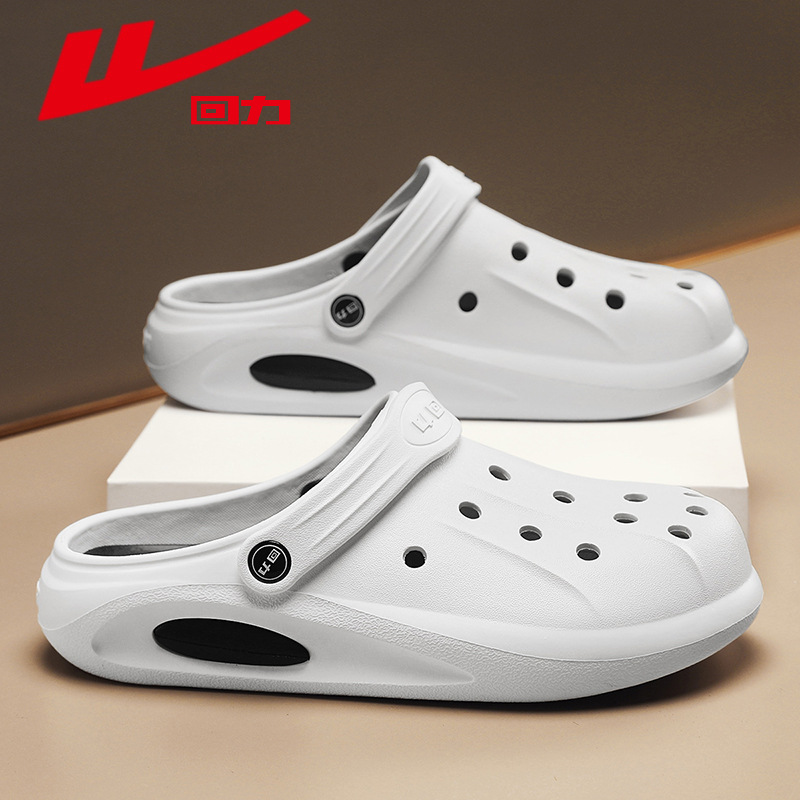 Zapatos transpirables para exteriores con orificios, zapatos ligeros de suela gruesa, pantuflas cerradas para hombre, sandalias deportivas minimalistas casuales para el verano.