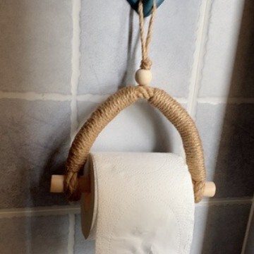 トイレットペーパーホルダートイレットペーパー麻縄手編みロール紙ホルダートイレ穴なしトイレティッシュボックスティッシュホルダー|undefined