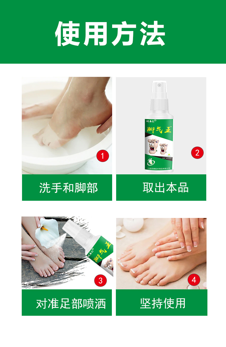 Langdu External Spray for Foot and Leg Care 60ml Herbal Topical specifications