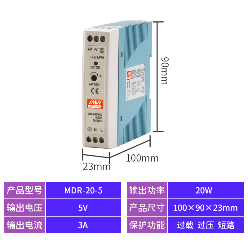 NDR - 240 - 24 DC 120 / 75 24V / 12V / 48V Rail 10A / 5A Switching Power Supply MDR / EDR