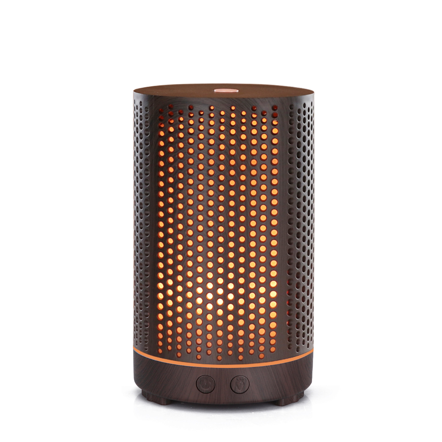 Spot al por mayor capacidad de 180ml máquina de aromaterapia de grano de madera Humidificador hueco de lunares