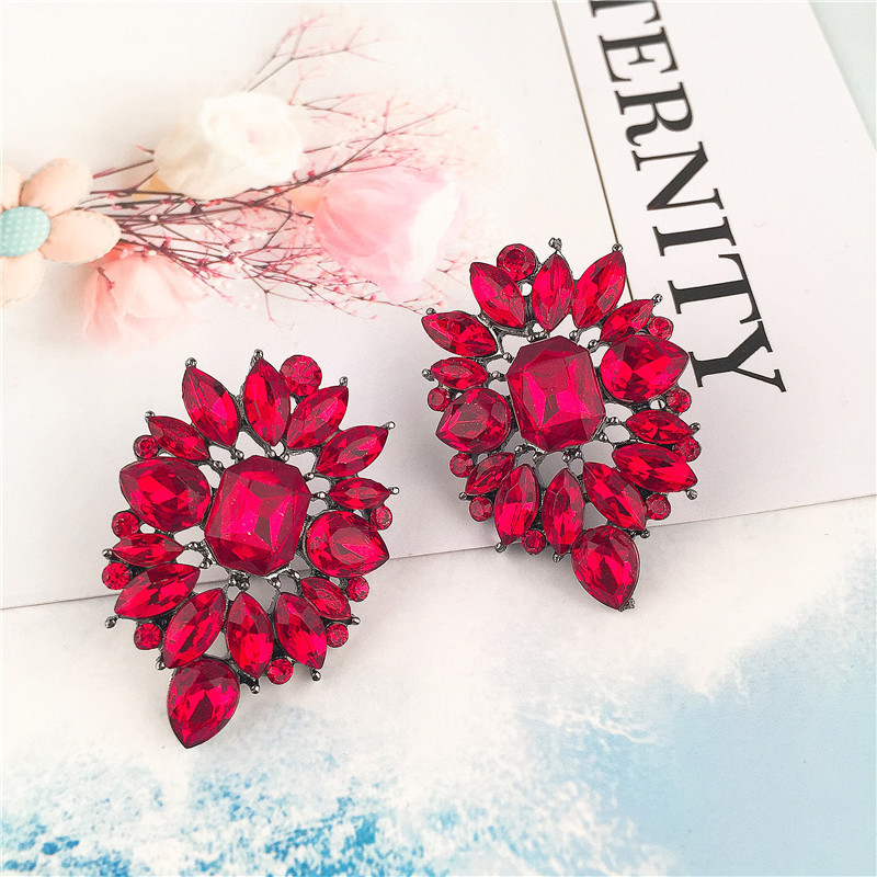 Nihaojewelry Jewelry Wholesale Alloy Colorful Diamond Geometric Crystal Earrings display picture 4