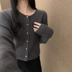 秋季新款！韩系高品质含羊毛时尚简约百搭休闲纯色舒适针织衫开衫
