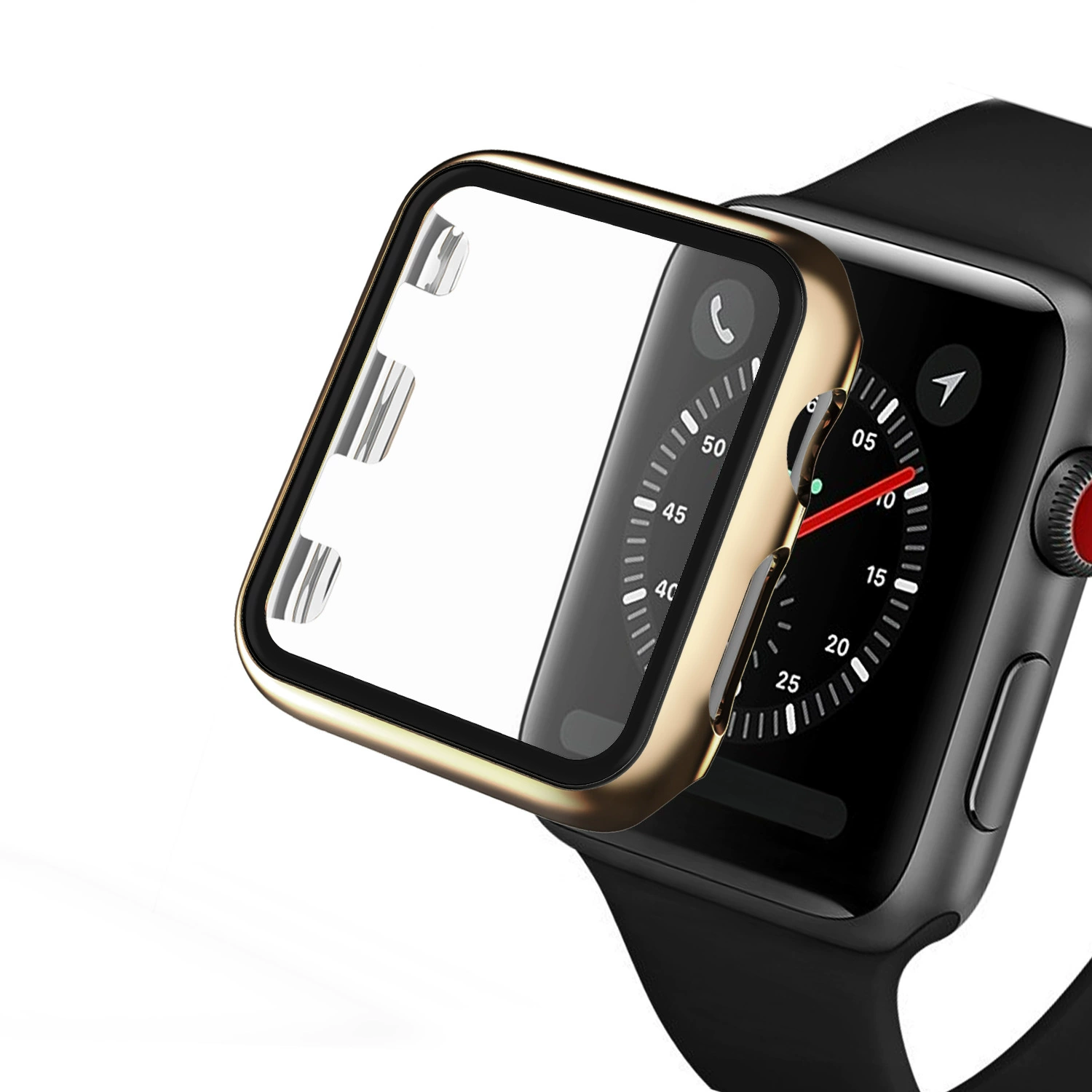 Покрытие корпуса Apple Watch из стали и ПК, все в одном защитный чехол для IWATCH Series