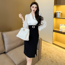 ְҵ���γ�ȹ2026��װ�¿�ŮװV��ڰ�ɫ��������ͨ������ȹ30017