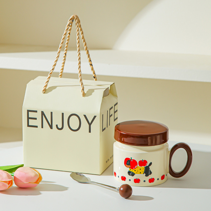 Taza de perro salchicha para chicas lindas tazas de agua caseras nuevas tazas de café de desayuno tazas de cerámica de café pareja
