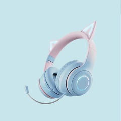 クロスボーダー新しい外部 B39PRO 猫耳発光ゲームワイヤレスヘッドセットグラデーションカラーのヘッドマウント Bluetooth ヘッドセット