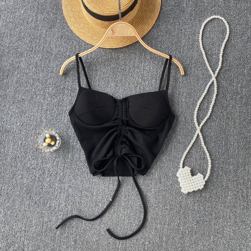 77g Weight Cotton, Rib Fabrics Fabric Type Short Top Length Vest Tops Type Holiday, Daily, Selfie Occasion Strap Neckline Slim Fit Type Solid Color Pattern Summer Season Women's Gender Casual, Elegant, Streetwear Style Wholesale Women's Casual Elegant Streetwear Solid Color Tank Tops 8