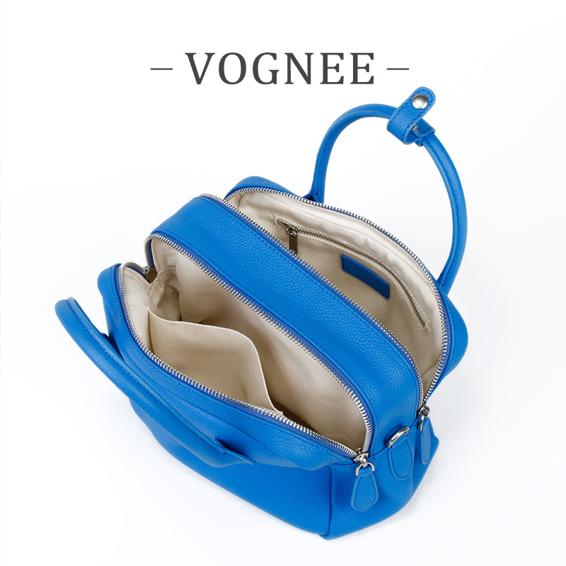 Women’s Genuine Top-Grain Cowhide Boston Bowling Bag, Classic Handbag Crossbody Shoulder Bag - Thumbnail 5