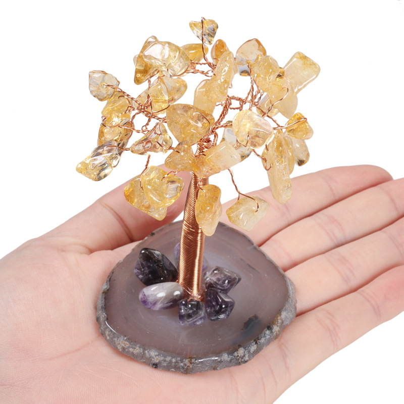 创意能量水晶发财树碎石叶子玛瑙片底座招财树 能量发生器 桌面装饰摆件 创意能量水晶发财树碎石叶子玛瑙片底座招财树 能量发生器 桌面装饰摆件 图 7