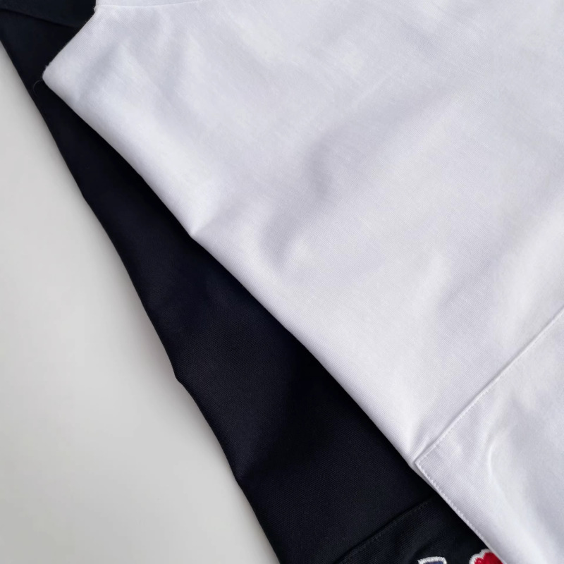 26 Spring/Summer New Moncler* Floral T-Shirt with Embroidered Patch Logo, Short Sleeve, Pure Cotton, Unisex