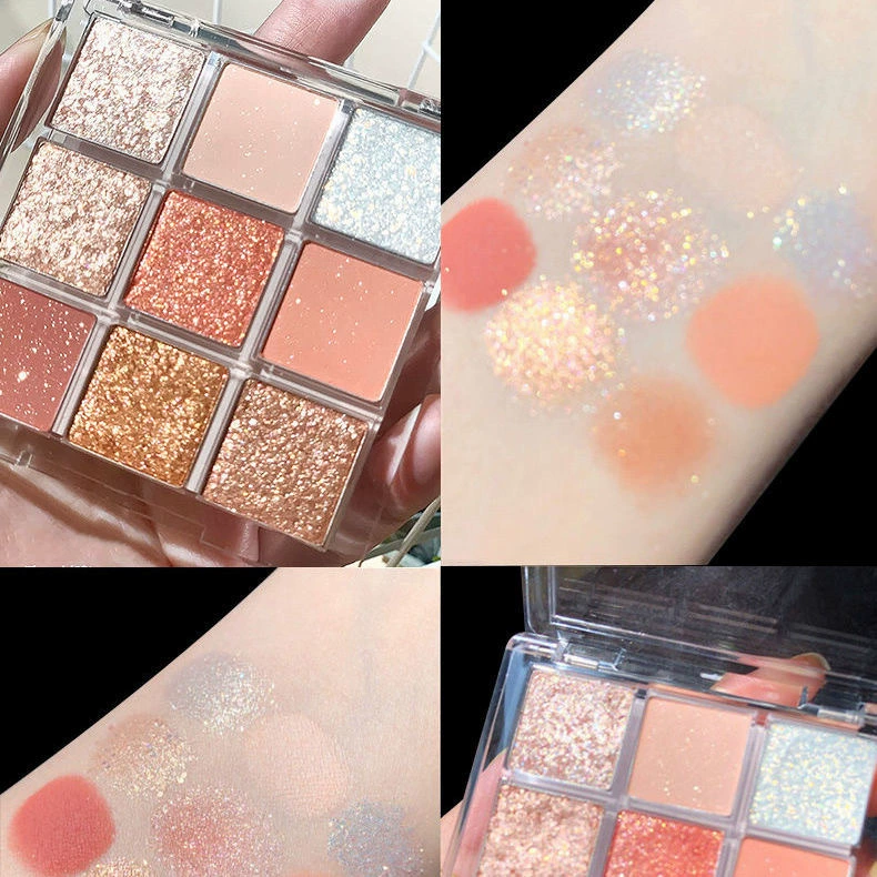 Двенадцатикрасная палетка теней для век DIKALU, блестящие и перламутровые отделки, водостойкая, портативный набор 9 цветов